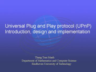Universal Plug and Play protocol UPnP