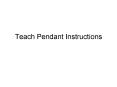 Teach Pendant Instructions PowerPoint PPT Presentation