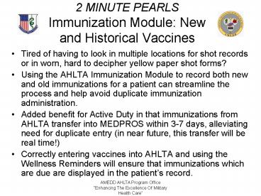 AMEDD AHLTA Program Office