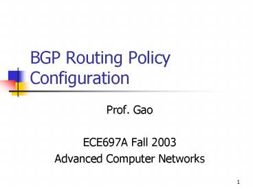BGP Routing Policy Configuration