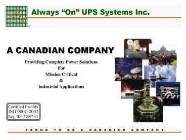 A CANADIAN COMPANY