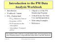 Introduction to the PM Data Analysis Workbook PowerPoint PPT Presentation