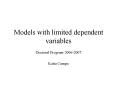 Models with limited dependent variables PowerPoint PPT Presentation