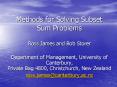 Methods for Solving Subset Sum Problems PowerPoint PPT Presentation