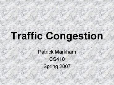Traffic Congestion