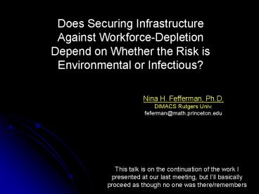 Nina H' Fefferman, Ph'D'