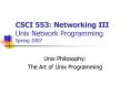 CSCI 553: Networking III Unix Network Programming Spring 2007 PowerPoint PPT Presentation