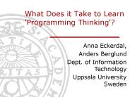 What Does it Take to Learn 'Programming Thinking'?