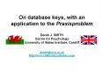 On database keys, with an application to the Praxisproblem Derek J' SMITH Centre for Psychology Univ PowerPoint PPT Presentation