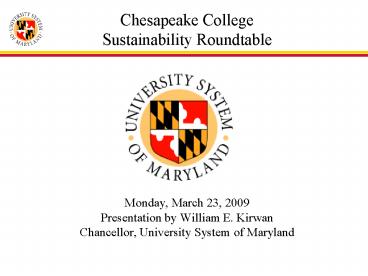 Chesapeake College Sustainability Roundtable