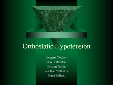 Orthostatic Hypotension