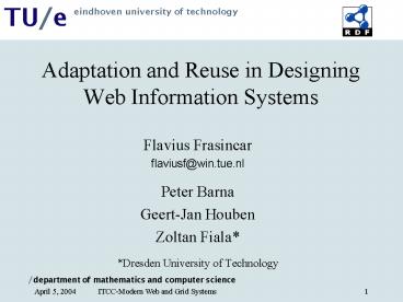 Adaptation and Reuse in Designing Web Information Systems