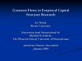 Common Flaws in Empirical Capital Structure Research Ivo Welch Brown University Discussion and Prese PowerPoint PPT Presentation