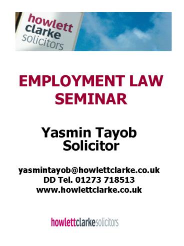 EMPLOYMENT LAW SEMINAR