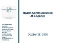 Health Communication At a Glance PowerPoint PPT Presentation