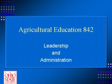Agricultural Education 842