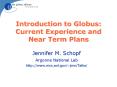 Introduction to Globus: Current Experience and Near Term Plans PowerPoint PPT Presentation