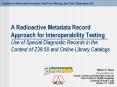 A Radioactive Metadata Record Approach for Interoperability Testing Use of Special Diagnostic Records in the Context of Z39.50 and Online Library Catalogs PowerPoint PPT Presentation