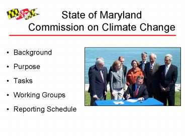 State of Maryland Commission on Climate Change