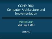 COMP 206: Computer Architecture and Implementation