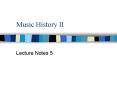Music History II PowerPoint PPT Presentation