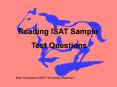 Reading ISAT Sample PowerPoint PPT Presentation