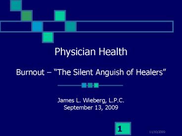Physician Health Burnout The Silent Anguish of Healers