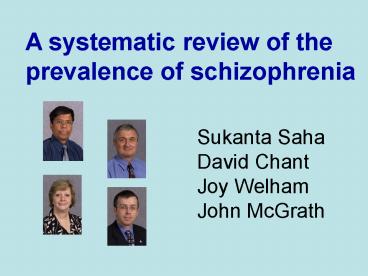 Sukanta Saha David Chant Joy Welham John McGrath