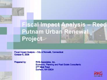 Fiscal Impact Analysis City of Norwalk, Connecticut