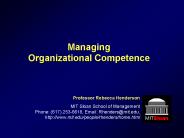 Managing Organizational Competence