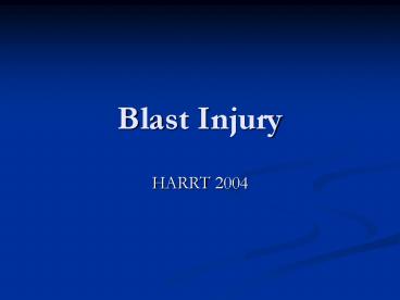 Blast Injury