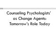 Counseling Psychologists PowerPoint PPT Presentation
