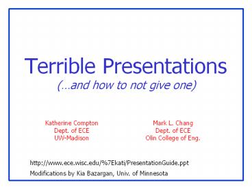 Terrible Presentations (