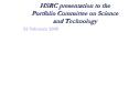 HSRC presentation to the Portfolio Committee on Science and Technology PowerPoint PPT Presentation