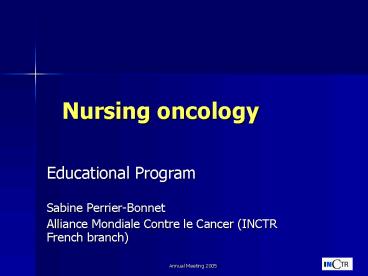 Nursing oncology