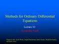 Methods for Ordinary Differential Equations PowerPoint PPT Presentation