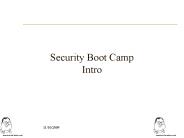 Security Boot Camp Intro