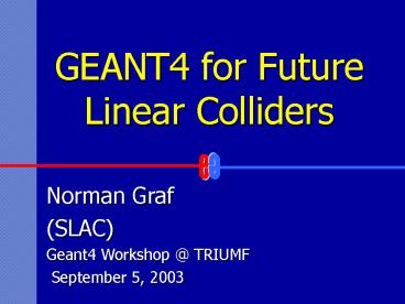GEANT4 for Future Linear Colliders