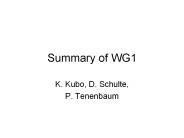 Summary of WG1