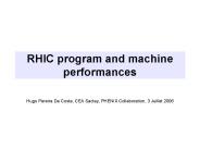 RHIC program and machine performances