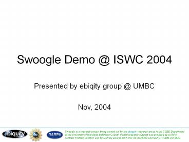 Swoogle Demo @ ISWC 2004