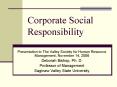 Corporate Social Responsibility PowerPoint PPT Presentation