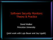 Software Security Monitors: Theory