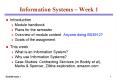 Information Systems Week 1 PowerPoint PPT Presentation