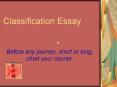 Classification Essay PowerPoint PPT Presentation