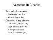 Accretion in Binaries