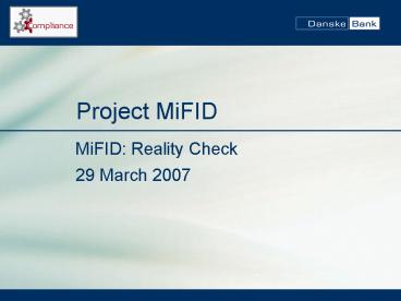 Project MiFID