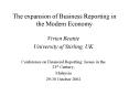 The expansion of Business Reporting in the Modern Economy PowerPoint PPT Presentation