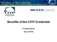 Benefits of the CITP Credential