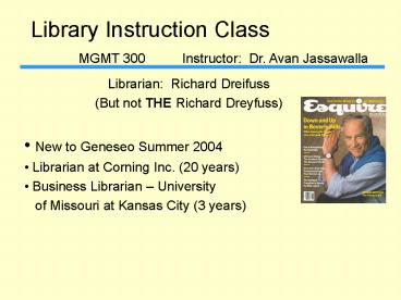 Librarian: Richard Dreifuss